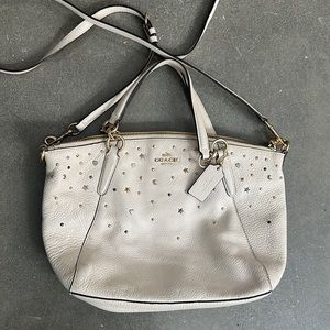 Handbag COACH Stardust Studs Small Kelsey Satchel Leather chalk